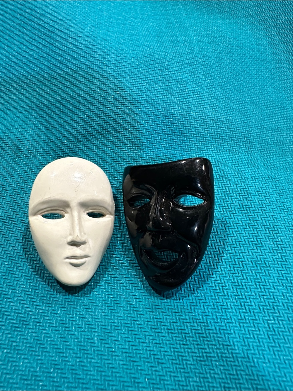 Unbranded Women’s Two-Tone Mask Earrings — Black and White
